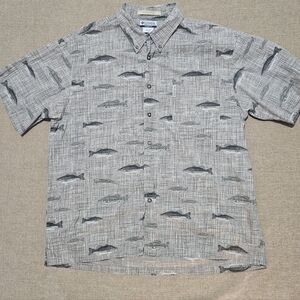Columbia Gray Fish Pattern Men's Shirt